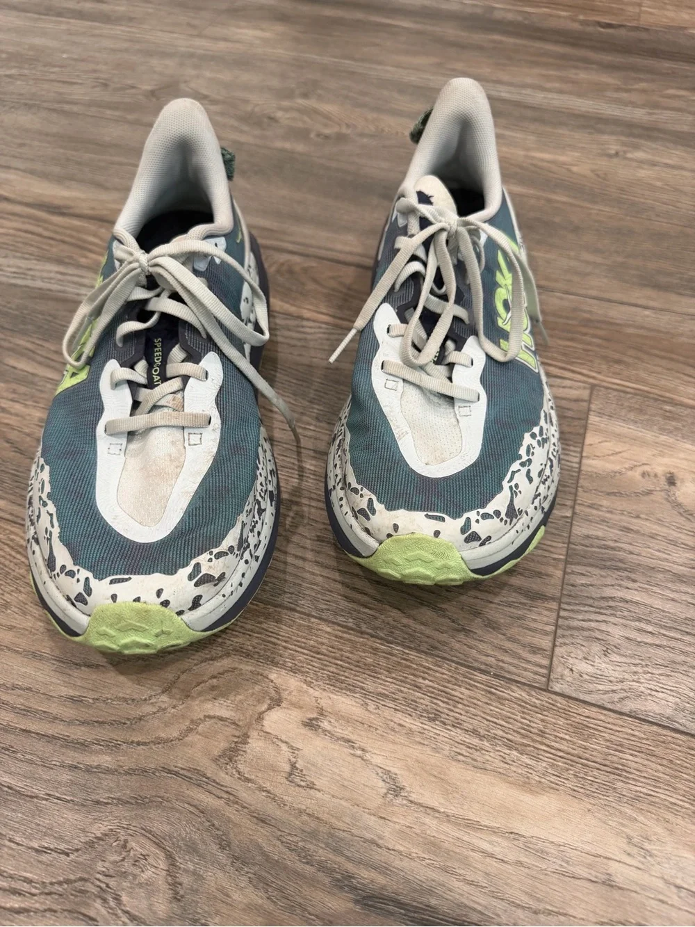 Hoka Men's Athletic Shoes in Teal and Lime Accent